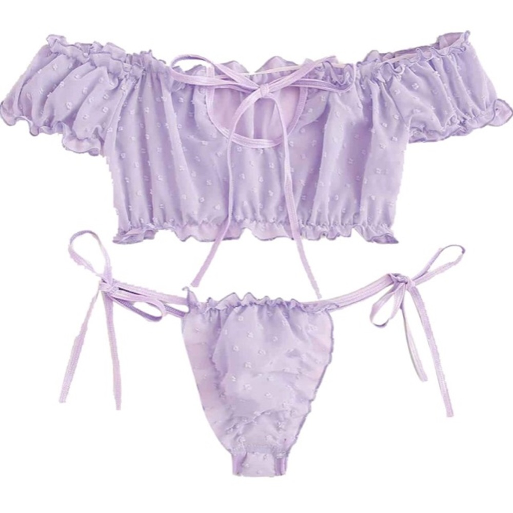 NWOT Lilac Mesh Lingerie Set